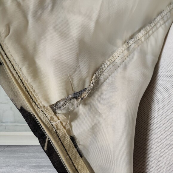 Vintage 70s Backless Halter Midi Dress Size 6 Black Leaf Print Neck Drape - Picture 12 of 15